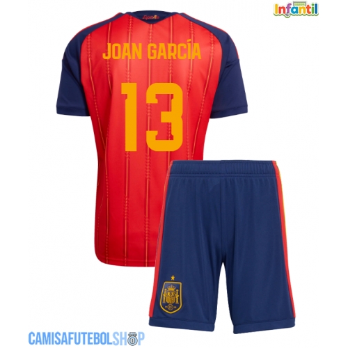 Camisa de time de futebol Espanha Joan Garcia #13 Replicas 1º Equipamento Infantil Mundo 2026 Manga Curta (+ Calças curtas)